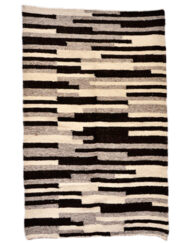 Ethical and natural black/white wool rug