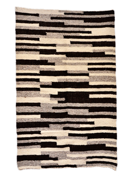 Ethical and natural black/white wool rug