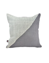 Fair trade triangle denim/white pillowcase