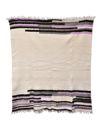 Fair trade and natural lilac wool blanket