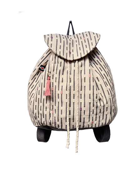 Ethical and ecological rain white/gray woman backpack