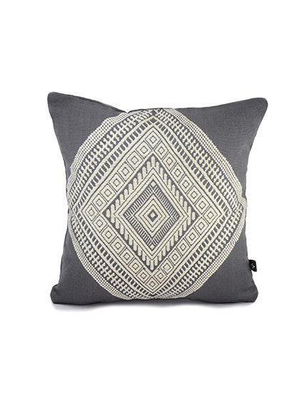 Diamond Pillowcase in Gray/White, 16in x 16in