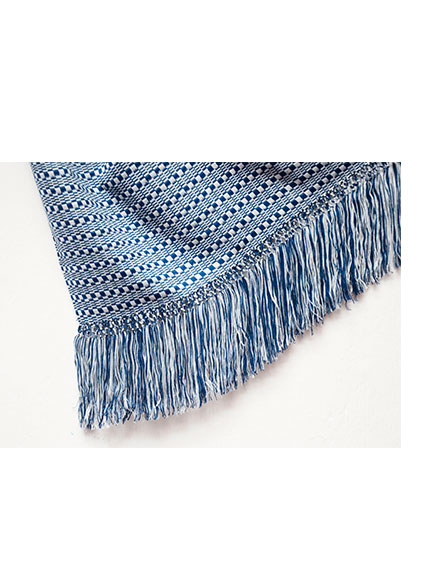 Delicate blue fringes from the Layered shawl