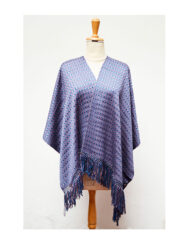 Blue-lilac Layered shawl covering a mannequin