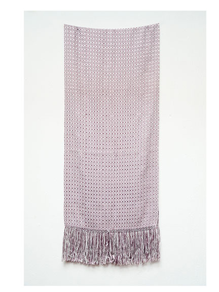 Layered shawl of lilac and silver squares