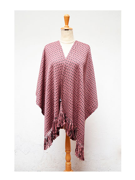 Black pink Layered shawl, handmade in Guatemala